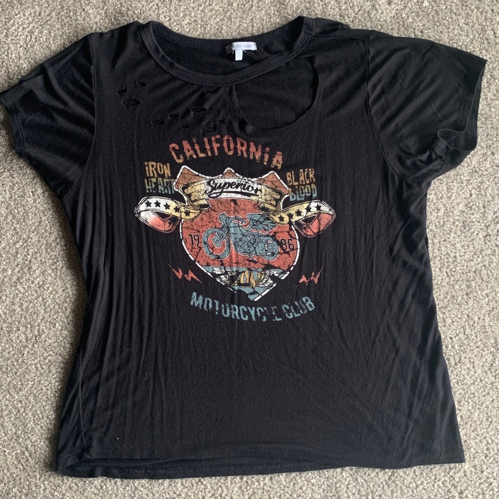 “Motorcycle Club” Distressed Graphic Tee